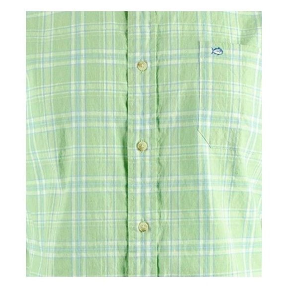 SOUTHERN TIDE TrimFit Long Sleeve Button Front Shirt Green Plaid Mens size M NWT - Picture 3 of 3